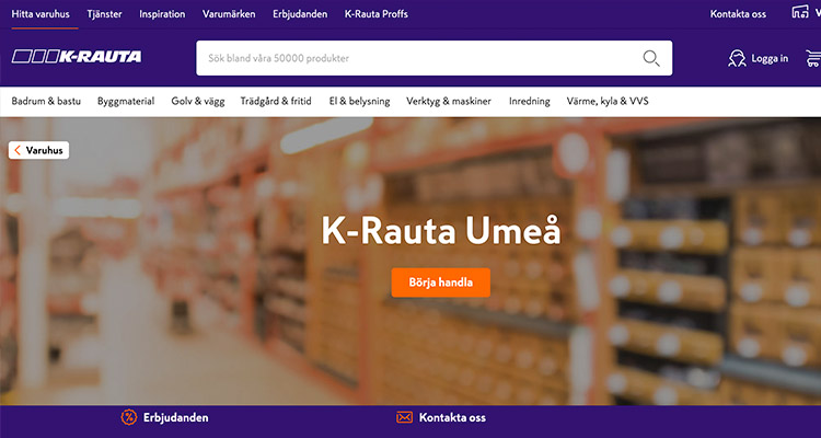 K-Rauta Umeå är en butik belägen i Västerbottens län i Norrland
